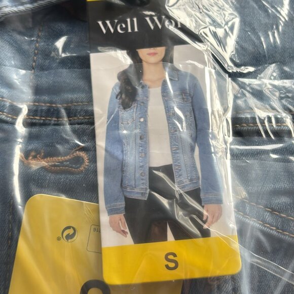 WELL WORN Women’s Denim Jacket, Dark Blue, S, XL - Picture 6 of 7